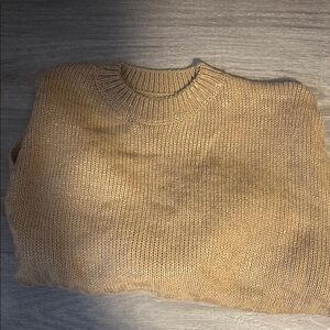Tan sweater with rose gold underlays